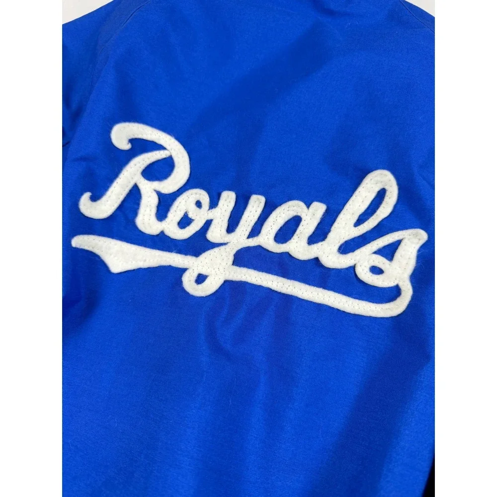 Vtg Kansas City Royals Baseball MLB Jacket Youth Kids Sz Med Blue White Athletic